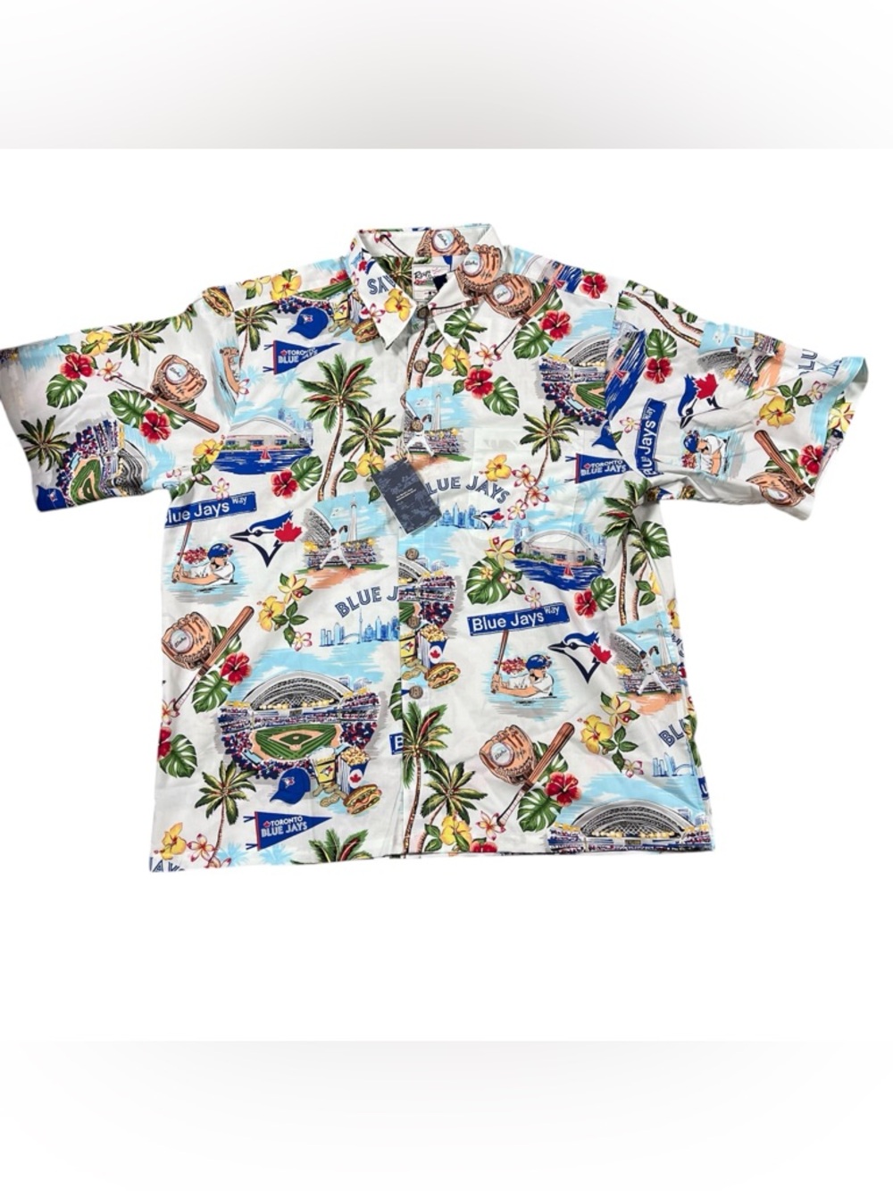 Reyn Spooner Toronto Blue Jays Button Shirt Sz XL NWT